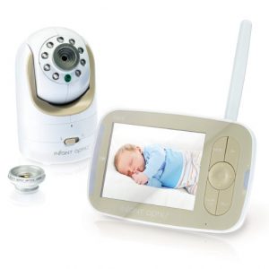 Baby proof bedroom: Baby monitor shown with sleeping baby on screen