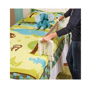 Toddler co-sleeping bed rail: Safety 1st Top-of-Mattress Bed Rail being fitted